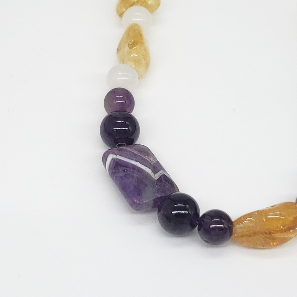 💥 Amethyst & Citrine Handmade Bead Boho Necklace - Picture 11 of 11